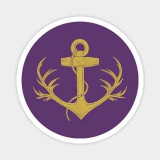 Antlered Anchor gold Magnet